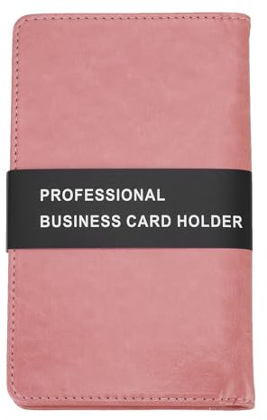 PATIKIL Porte-Cartes de Visite en Cuir, Organisateur de Livre de Cartes de Visite Professionnel, Porte-Livre de Cartes de Visite Capacité de 240 Cartes pour Différentes Cartes, Rose