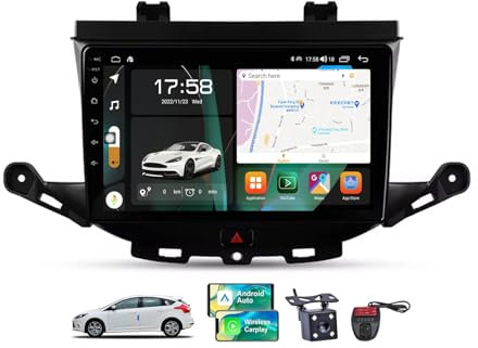 ZZPHKK Android 13 Car Radio mit GPS-Navigationssystem für Opel Astra K 2015-2022 mit DSP Bluetooth 4G WiFi 2 DIN 9 Zoll Screen Carplay Android Auto mit Lenkradsteuerung DSP FM RDS DAB+(A,NF-7)