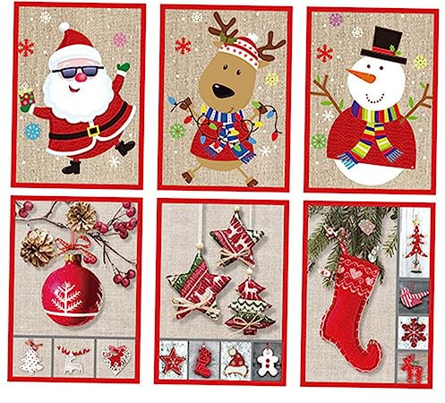 FUNOMOCYA 6 Stücke Weihnachtsmusikkarten 3d-weihnachtskarten Weihnachtsgrußkarten Segenskarten Für Freunde Und Familie