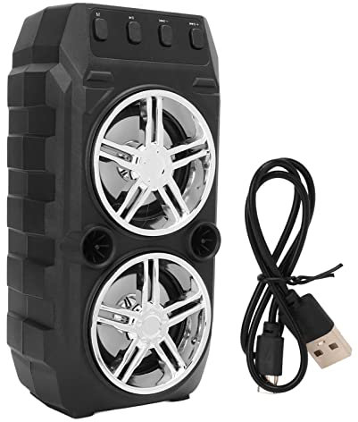 Koieam Bluetooth Speaker,Outdoor Camping Bluetooth Speaker with Double Subwoofer Portable High Volume U Disk Memory Card Audio Silver Grey