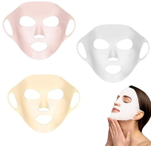 3PCS Silicone Face Mask Cover Reusable Facial Mask Holder 3D Moisturizing Sheet Masks Holder Hanging Ear Facial Cover Silicone Face Cover for Sheet Mask