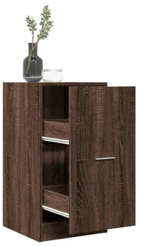 Juroupi Apothekerschrank Braun Eichen-Optik 40x41x77,5 cm MedizinschräNke Hausapotheke Schrank Arzneischrank Apothekerschrank Holzwerkstoff