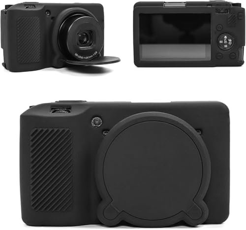 Camera Case for Ricoh GR III/GR III X, Soft Silicone Protective Cover Housing Rubber Body Skin Removable Lens Cover for Ricoh GR III/GR III X (Black)