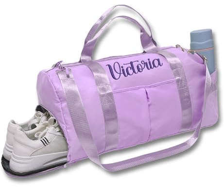 Caixiabeauty Sacs Personnalisés pour Sport et Danse, Bagages, Équitation, Grande Capacité pour Voyage et Gym Piscine Étanche, Week-End (Violets)
