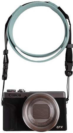 VOVMOEYA Camera Neck Strap,G7X MARK III body strap PU Shoulder Adjustable Strap for photographers for Fujifilm/for Nikon/for Canon/for Sony/for Minolta/for Panasonic/SLR/DSLR Cameras Texture-BLUE