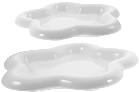 VILLFUL Plato De Cerámica Forma De Flor Perfecto Para Servir Frutas Postres y Aperitivos Decorativo y Práctico