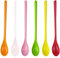 HAMKU 6 Pcs Cuillere Longue en Plastique, Cuillere Plastique Reutilisable, Cuillère à Café Couleur, Cuillère à Confiture Long Manche, Cuillère à Dessert Longue pour Thé, Yaourt, Glaces, cocktails