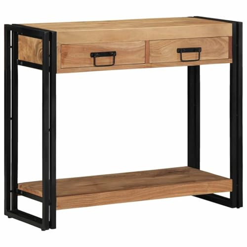 vidaXL Table Console Marron 90 x 33 x 75 cm Bois d'Acacia Massif, Console Élégante pour Hall, Table de Rangement Moderne, Meuble Décoratif pour Petits Espaces, Déco Maison