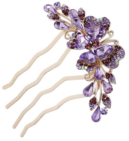 VICASKY Mises à Jour Casque De Mariage Pour La Mariée Peigne à Cheveux Pour Mariage Épingles à Cheveux De Mariage Barrette De Cheveux Peigne De Cheveux De Mariage Métal Violet,mauve