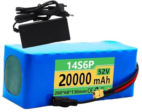 52V Batterie Lithium-Ion 52V 20Ah Pour Vélo Électrique Compatible Avec Moteur 200 W~1000 W Avec Chargeur et BMS T,EU