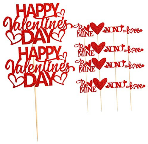 CIYODO 50 Stück Valentinstag Tortendekoration Herz Cake Topper für Hochzeit Geburtstag Party Premium und Papiermaterial Kreative Deko für Romantische Anlässe