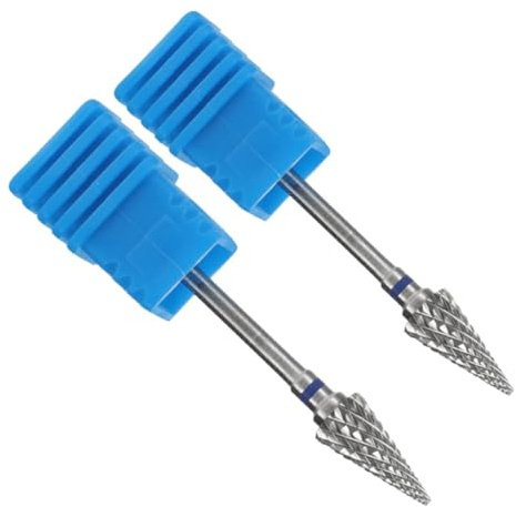 FOMIYES 2pcs Nail Drill Bits Umbrella Shape Tungsten Steel Cuticle Removal Manicure Pedicure Grinding Head Gel Polish File Tools for Professional and Home Use
