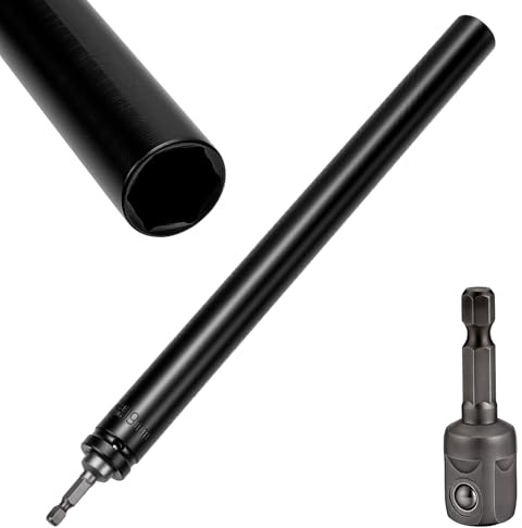 INTERWARM 1Pcs 1.9cm Hollow Socket, 6-Point Impact Sockets Nut Driver 29.8cm Length Deep Nut Runner Hollow Socket for Long Threaded Rod/Bolts/Studs Overhead Fastening