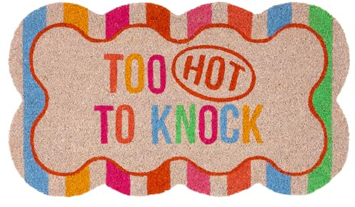 Fisura - “Too Hot” Coir Door Mat, Dirt Trapper Doormat with Non-Slip PVC Backing, Indoor & Outdoor Front Door Entrance Mat. Hand Painted. 27x15 inch
