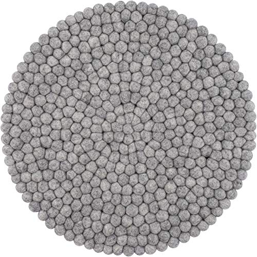 myfelt Filzkugel Sitzauflage Stuhlauflage - Carl - Ø 36 cm, grau