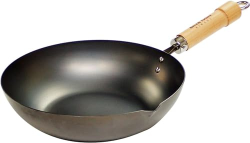 River Light Iron Frying Pan, Extreme Japan, 9.4 inches (24 cm), Induction Compatible, Made in Japan, Wok