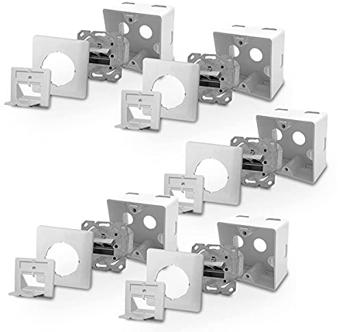 ARLI Cat6a Netzwerkdose Netzwerk Dose 5x Cat 6 a 2x RJ45 Port voll geschirmt Metalldurchgussgehäuse Aufputz Unterputz Cat7 Kabel