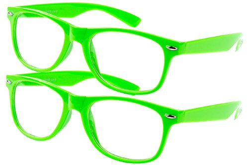 Ciffre 2 er Set EL-Sunprotect® Klar Glas Nerdbrille Brille Nerd Sonnenbrille Hornbrille Streber