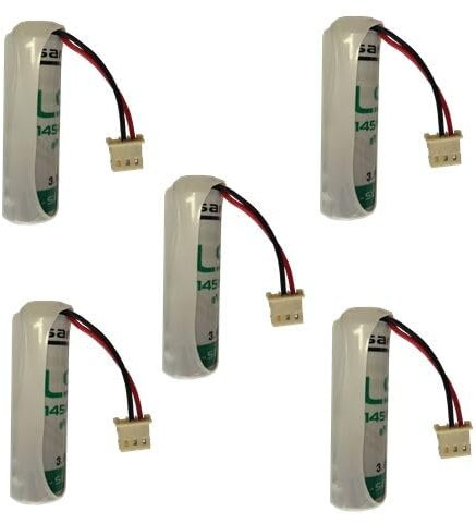 5 PEZZI BATTERIA LITIO LITIO 3,6V CONNETTORE COMPATIBILE ALLARME