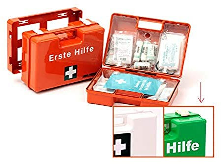 LEINAWERKE 21045 Erste Hilfe-Koffer SAN mit Druck: 2-farbig grün - mit Inhalt: DIN 13169, 1 Stk.