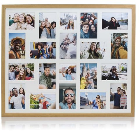 8/9/10/12/16/20 Photos Large Multi Picture Frame Collage Aperture Decor Memories-20 Aperture-Light Oak