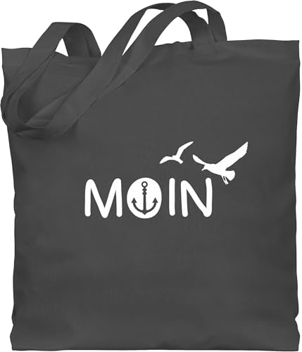 Shirtracer - Baumwolltasche - Sprüche Statement - Moin Moin Hamburg Maritime Nordsee Geschenk
