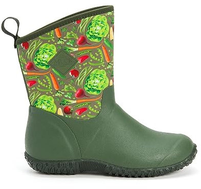 Muck Boots Women's Muckster II Mid Pull on Waterproof Mid Boot, Green Print, 4