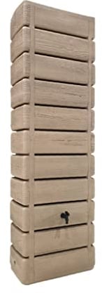 Alice's Garden - Récupérateur d'eau Mural Grandval 300L Imitation Bois Beige avec kit raccord chéneau Inclus