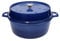 Grillfürst farbig emaillierter Dutch Oven ca. 7,5 Liter Fassungsvermögen - stabil stehender Gusseisentopf ohne Füße, blaue kratzfeste Emaillierung, multifunktional, ca. 18,5 x 38,8 cm, DO7,5