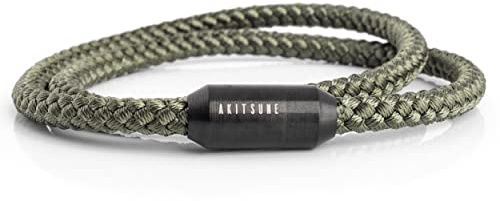 Akitsune Mare Segeltau Nylonarmband | 5 mm breit | Magnetischer Kapselverschluss Doppelt Gewickelt Damen Herren Maritim
