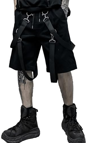 XYXIONGMAO Men's Shorts Techwear Sweatpants Slacks Hip Hop Streetwear Jogger Tactical Cargo Pants Overalls, Black, Large