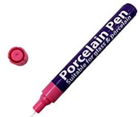 Craftplay Porcelain pens | Markers for porcelain, glass and ceramics | Dishwasher safe finish | Pink