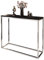 lukmebel Moderner Universal-Konsolentisch für Flur Wohnzimmer Schlafzimmer Industriestil Design laminierte Platte Platte Plus Stahlrahmen Schutzkante 30x100x80cm Chrom/Grigia Pietra Schwarz