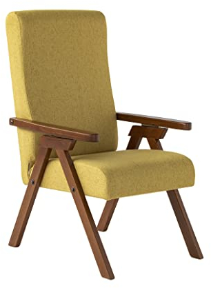 Poltrona legno FIAMMETTA ESSEGI SRL Relax reclinabile tessuto Giallo Sfoderabile