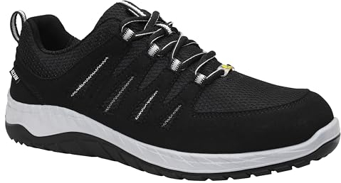 ELTEN Sicherheitsschuhe MADDOX black-grey Low ESD S3, Damen und Herren, Textil, Stahlkappe, leicht, sportlich, Schwarz/Grau, Größe: 38