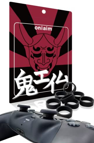 OniAim Thumbstick Protective Rings Silicone Anti Wear Stick Covers for PS4, PS5, Switch Pro Controller (8Pack) (Black)