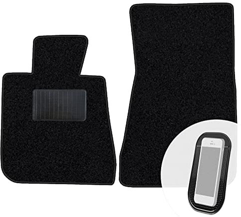 moto-MOLTICO Vorne Fußmatten Auto Velours Autoteppiche Schwarz Automatten Set 2-teilig passend für BMW Z3 1996-2002