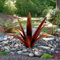clyqyy Sculpture d'agave en métal à faire soi-même - Sculpture de tequila rustique - Décoration d'extérieur - Plantes d'agave en métal pour cour, jardin, pelouse (9 feuilles, jaune)