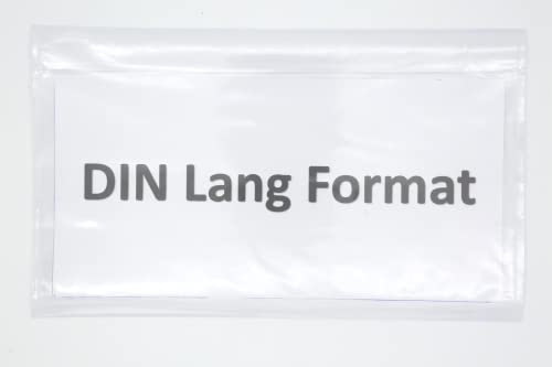 LÖWENBISS 100 Stk Lieferscheintaschen DIN LANG Format(14X24cm) transparent selbstklebende Begleitpapiertaschen Rechnungstaschen (14X24cm)