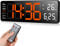Fuloon Digital Wall Clock, 13 inch Large Display Digital Alarm Clock, Adjustable Brightness LED Digital Clock with Remote Control, Countdown Clock with Date, Week, Temperature(Plug In Electricity)
