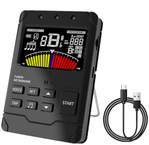 Digital Métronome et Accordeur, Précis, Rapide et Portable,Convient Guitare,Clarinette, Saxophone et à d'autres Instruments