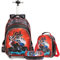Egchescebo Schulkinder Rollrucksack für Jungen 3PCS mit Rädern Trolley auf Rädern, Rot/Ausflug, einfarbig (Getaway Solids), 17”, Reiserucksäcke