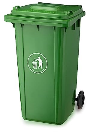 Panana 3 COLORS 240L Wheelie Bin Large Recycling Council Size Outdoor Rubbish Rubber Wheel Bins for Trash and Rubbish(Green), W585*D725*H1090mm