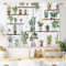 Laifzere Boho-Blumen-Küchenvorhänge, grüne Pflanze, kleine kurze Café-Fenstervorhänge, Kaktus, Cottagecore, Bauernhaus, Landhaus, Badezimmer, Fenstervorhänge, Behandlungsstufen, Vorhänge, 2 Paneele
