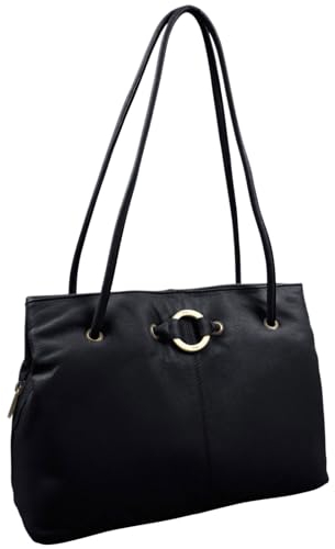 Gigi Damen Othello Collection Leder Schulter/Handtasche, Schwarz