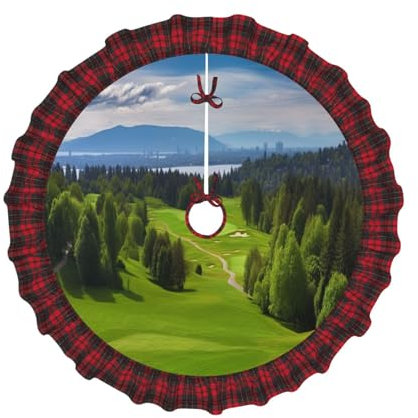 Vancouver Weihnachtsbaum-Rock mit Golfplatz-Motiv, bedruckt, für Halloween, Weihnachten und Neujahr.