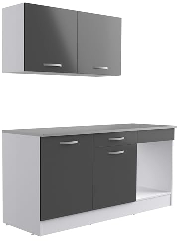 Miroytengo Cocina Modular Block EKO Color Blanco Y Gris 180 cm