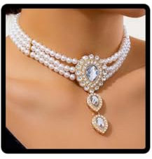 Carufin Damen Weiß Kristall Drop Perlenkette Armband Brautschmuck Zubehör für Frauen Mädchen (20 Kristalle, 2 Count)