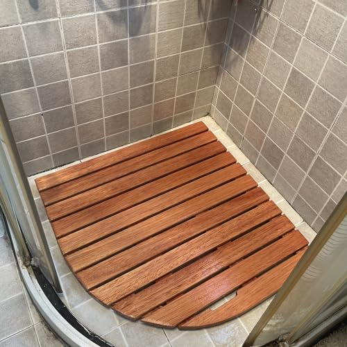 Badematte Holz Hochleistungsbadematte aus Holz, Fächerförmige Badezimmermatte, Duschmatte Ohne Wurzelholz, Lattenrost für Badewanne/Wohnmobil/Pool, Kann Angepasst Werden ( Size : 90x90cm(35.5x35.5in)