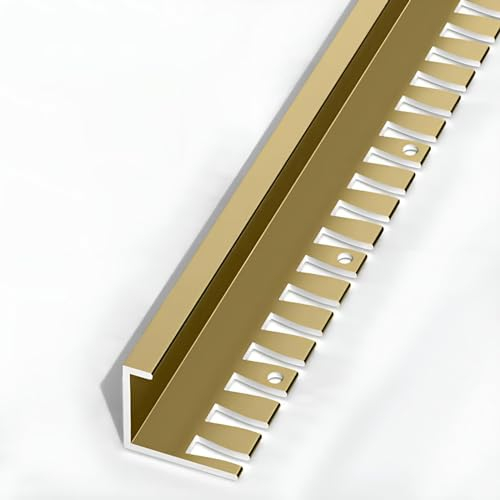 Fliesenabschlussleisten Aluminiumlegierung Fliesenschiene Lang 135CM*2 Stück Fugenprofil Für Laminat Mit Einer Einfasshöhe Von 8.5-18.5mm FüR Wohnzimmer, Balkon, Badezimmer(Gold,H:18.5MM)